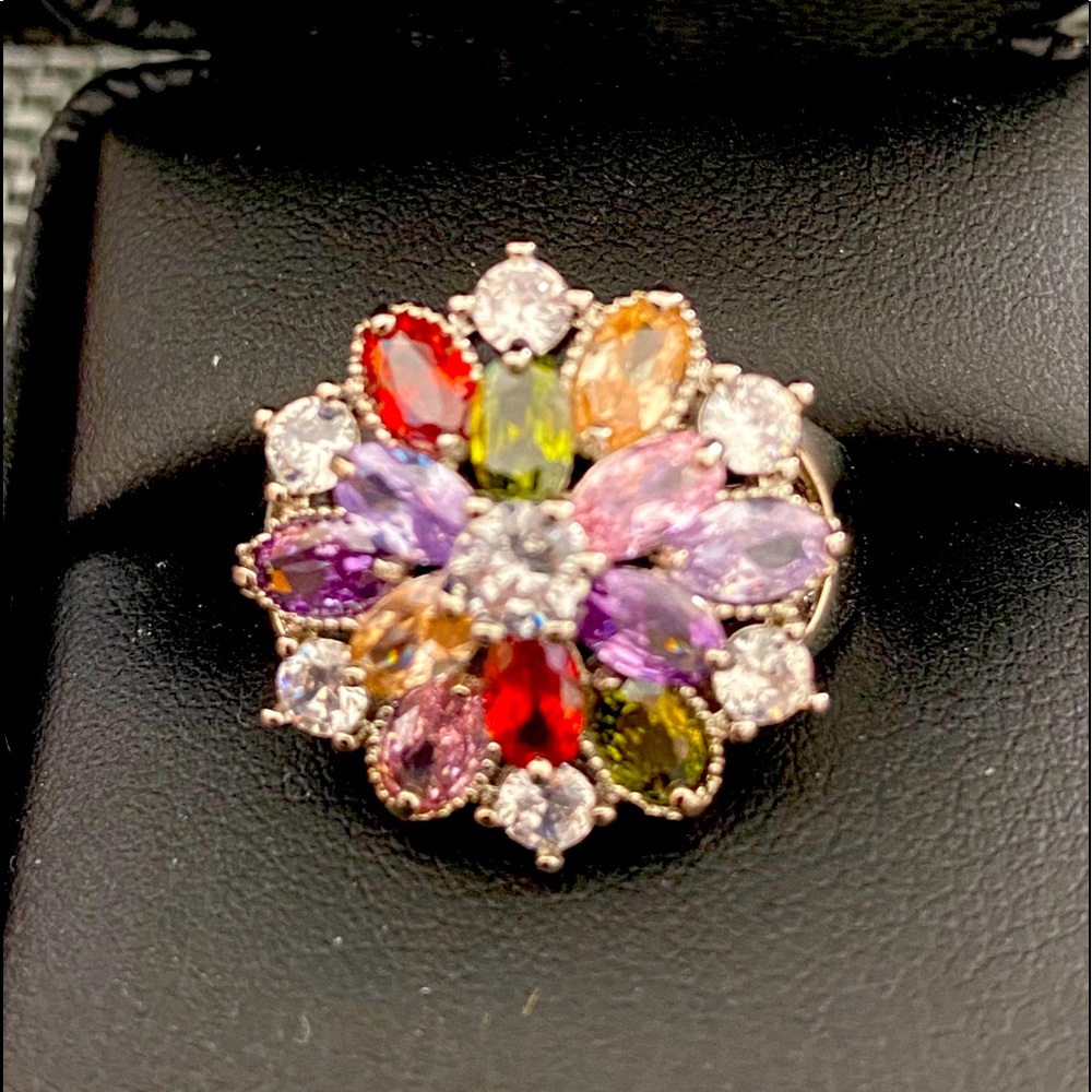 Genuine Multistone Cluster Ring